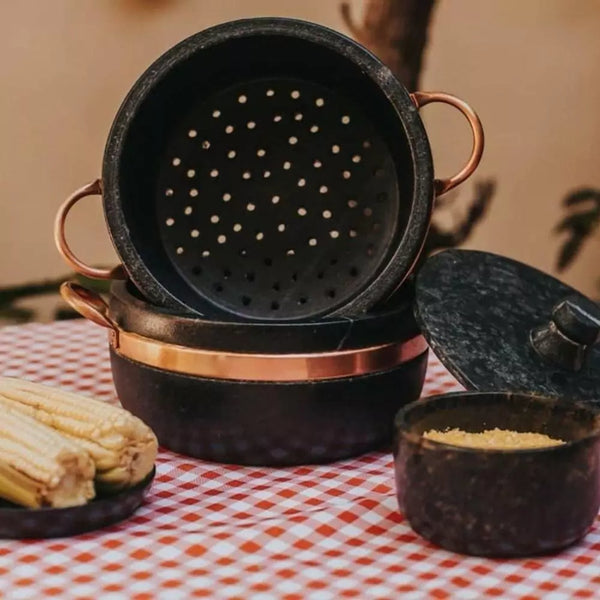 Cuscuzeira em Pedra 3 em 1